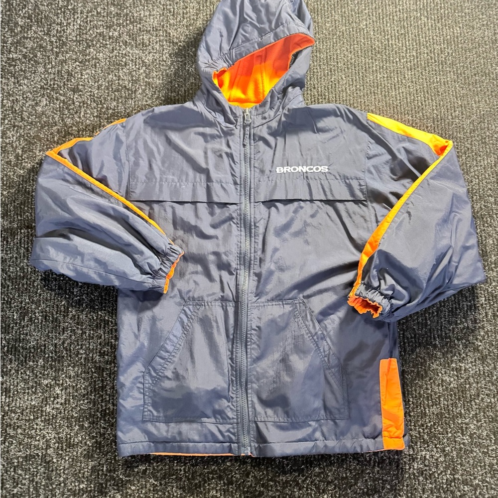 Denver Broncos Official NFL Reversible Jacket Youth Large 14-16 / Women’s Small - Picture 1 of 9